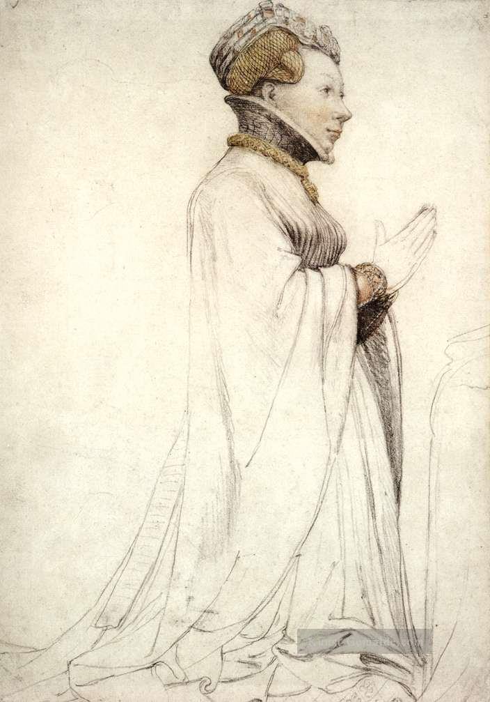 Jeanne de Boulogne Herzogin von Berry Renaissance Hans Holbein der Jüngere Ölgemälde